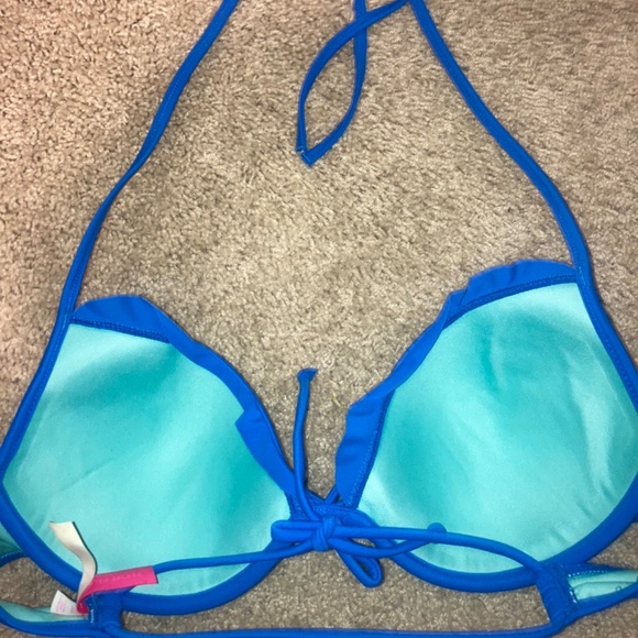 FLASH SALE 🌲 NWOT Victoria Secret Blue 34C Padded push-up bikini top 👙 - Picture 3 of 3